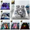 Комплект постельного белья для дома с животным узором, пододеяльник, наволочка, односпальная/двуспальная кровать, полноразмерное украшение для дома