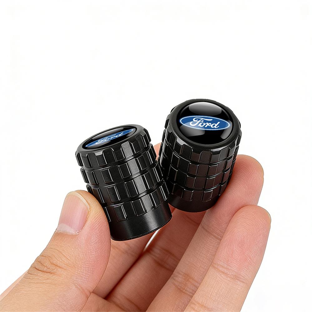 4pcs Car Wheel Gear Emblem Tire Valve Cap Cover Badge For Ford Fiesta Focus 2 Mondeo mk4 Mustang Ranger Kuga S-MAX Transit Ghia