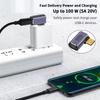 Угловой адаптер USB-C (папа-мама) USB4.0 40 Гбит/с 100 Вт PD Быстрая зарядка 8K 60 Гц OTG Разъем для передачи данных для MacBook Ноутбука
