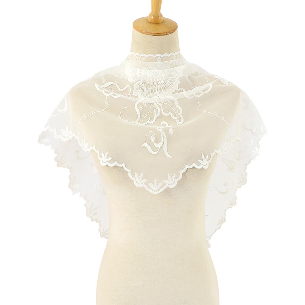 Embroidered Lace Triangle Scarf Prayer Veil Church Hijab Towel Women Veil Solid Floral Triangle Scarf Headband Hijabs