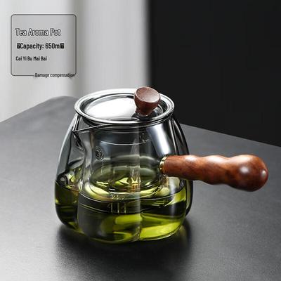 Жаропрочный стеклянный чайник Yipan с боковой ручкой