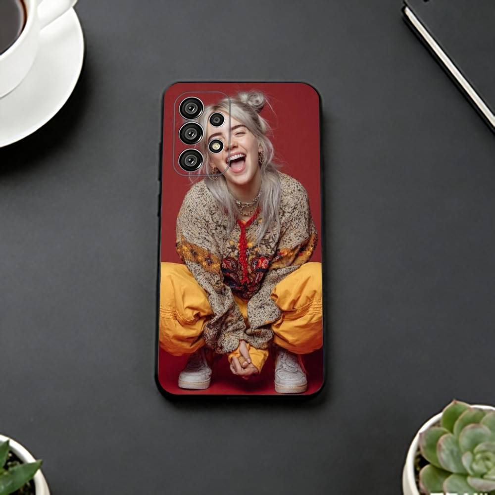 B-Billie lovely Eilish Чехол для телефона Черный силикон Мягкий Для Samsung S25,S24,S21,S22,S23,S30,Ultra,S20,Plus,Fe,Lite