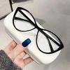 0 To -400 Women's Retro Cat Eye Myopia Glasses Polygonal Eyeglass Frame Plain Colored Glasses Frame Anti Blue Light