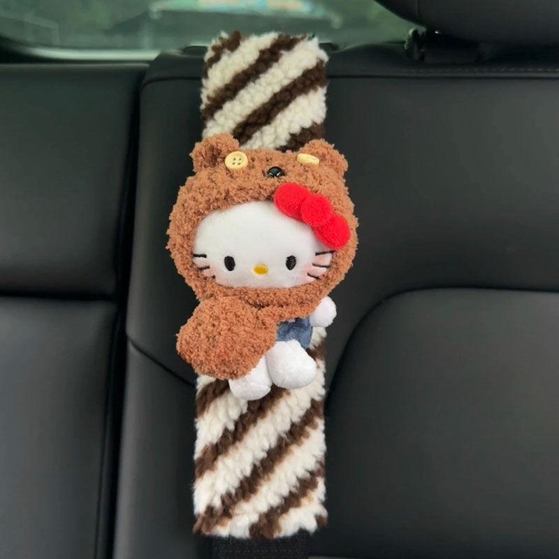 Sanrio Hello Kitty Car Seat Belt Shoulder Cover Decompression Comfort Car Accessories Safety Belt Protective Cover
