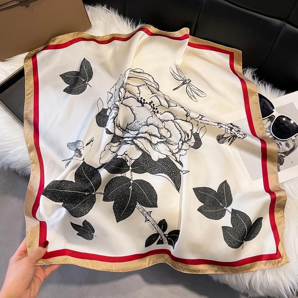 Новый роскошный принт 70*70 см шелковый квадратный шарф женский мягкий атласный ободок для волос шейный платок галстук женский ободок фуляр сумка лента подарок