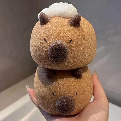 1 шт., мытье, пузырчатая губка для ванны Capybara, шарик для отшелушивания тела, бытовые щетки для душа ребенка, пузырьковые губки в форме мультяшного животного