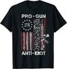 Мужская футболка Pro Gun Anti Idiot Винтажная 1776 Флаг США Вторая поправка Футболка S-5XL Унисекс Футболка