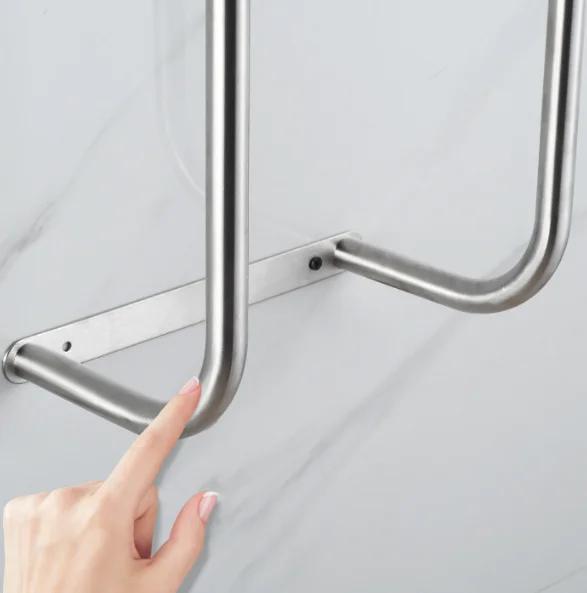 Полка для полотенец, настенная полка для полотенец в ванной комнате, прочный железный держатель для полотенец, экономящий место, большой вместительный органайзер для хранения