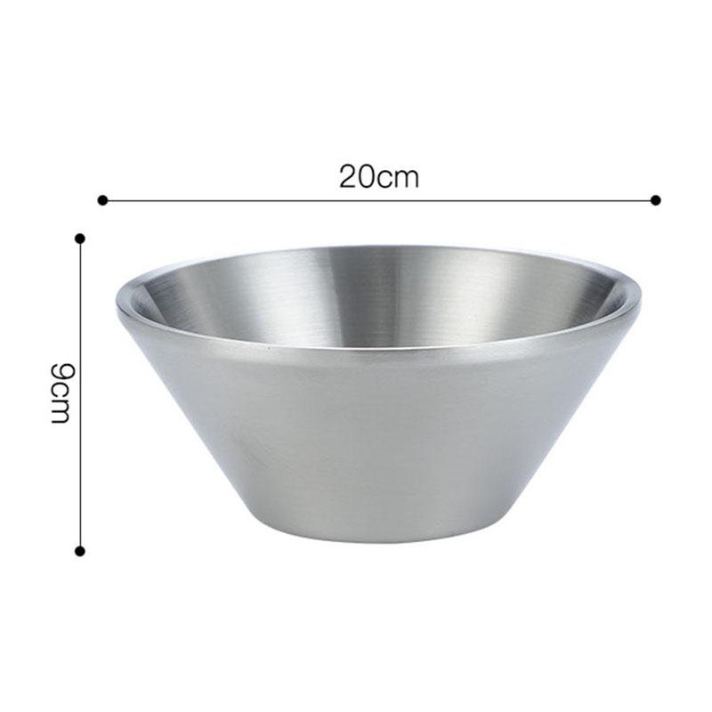 Двухслойная миска из нержавеющей стали, корейская V-образная, салатная еда, ужин, миски для риса, столовые приборы, столовая посуда, кухонные принадлежности