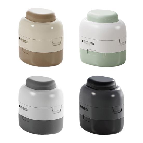 Универсальный нож для разрезания таблеток 2-в-1 с регулируемым размером 1/2 1/4 дюйма, острым лезвием и отсеком для хранения. Портативный и безопасный нож для разрезания таблеток любого размера.