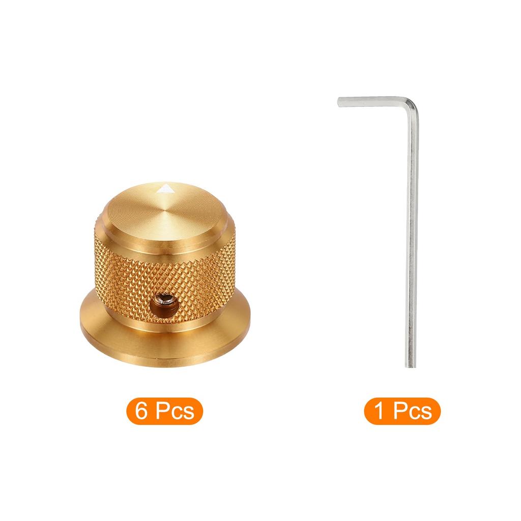 uxcell 6mm Aluminum Potentiometer Universal Volume and Tone Control Knobs with Arrow Indicators for Guitar and Bass Knobs,