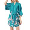 (SU)Women Simulation Silk Ladies Pajamas Lingerie Robe Bathrobe Bride Dressing Gown
