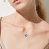 Women Necklace Faux Crystal Shiny Heart Shape Portable Lady Pendant for Gift