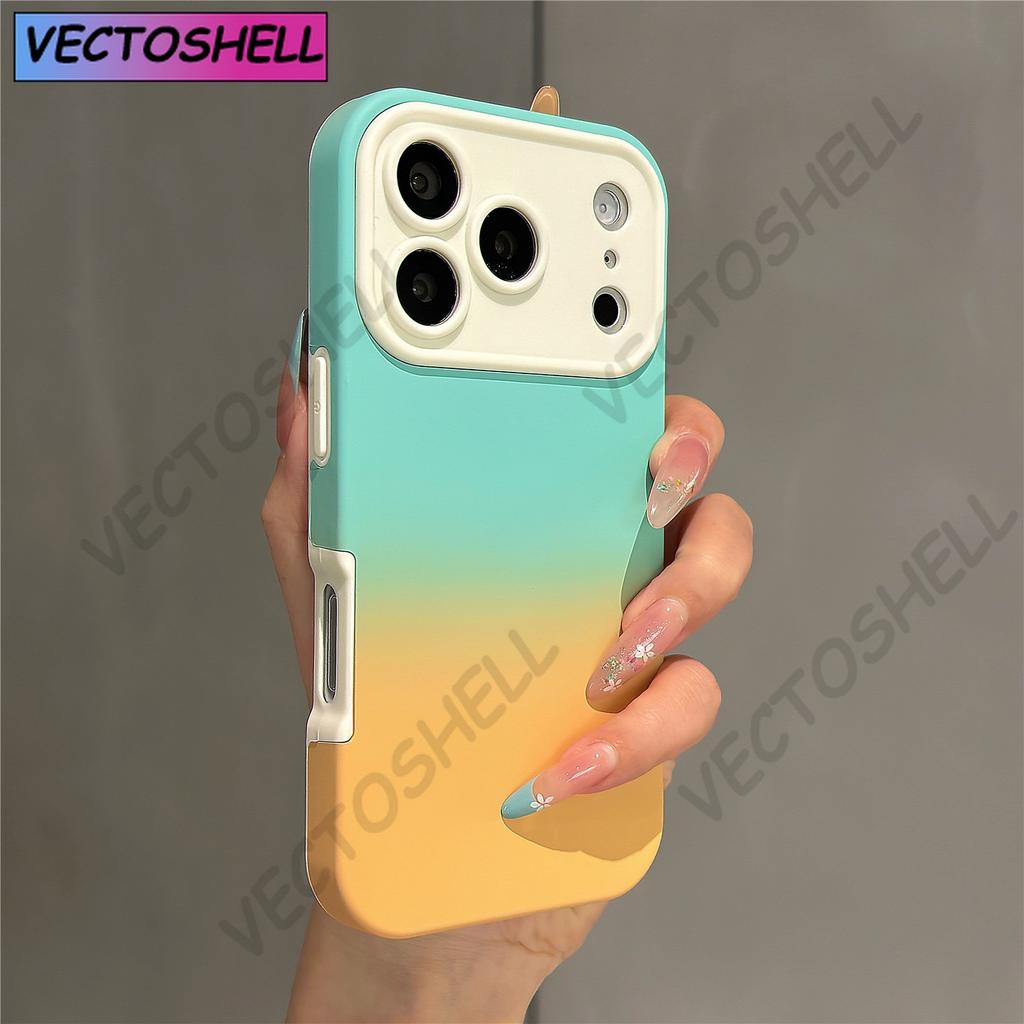 Матовый защитный чехол с градиентом для камеры для iPhone 17 16 15 14 13 Pro Max, 2-в-1, большое окно, противоударный бампер, чехол для телефона