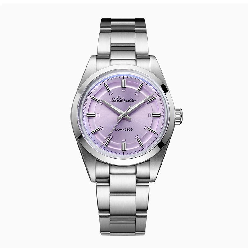 ADDIESDIVE Watch For Men 36mm Quartz Dome Glass BGW9 Luminous Diving 100m Waterproof Stainless Steel VH31 Wristwatch New AD2515