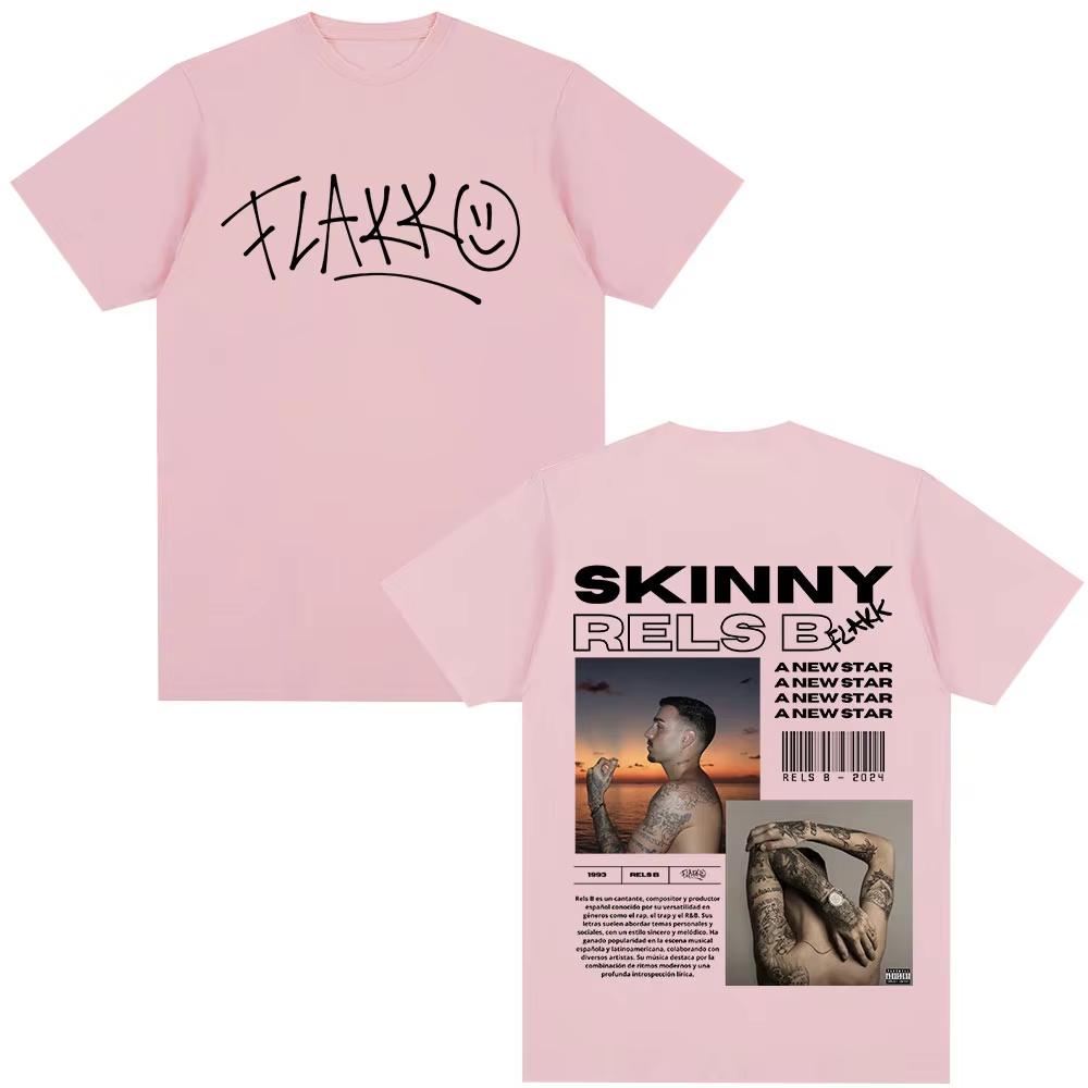 2026 Hip Hop Streetwear Oversized Tshirt Rapper RELS B Skinny Flakk A New Star Album Merch T-shirt Men Women Clothing Fashion Hip Hop T-shirt