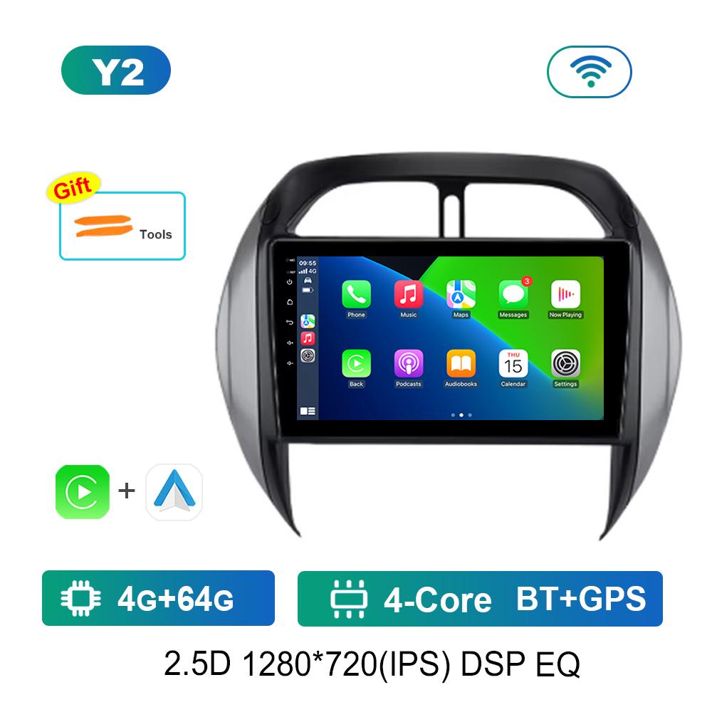 Автомагнитола с ОС Android 9'' для TOYOTA RAV4 2003 - 2005 DSP Стерео 4G WiFi BT Навигация GPS QLED Экран Вентилятор охлаждения