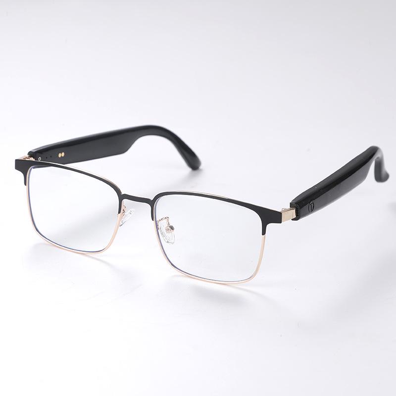 Smart Bluetooth Glasses GS06: Metal Frame, Magnetic Charging, Photochromic Lenses, Stereo Sound.