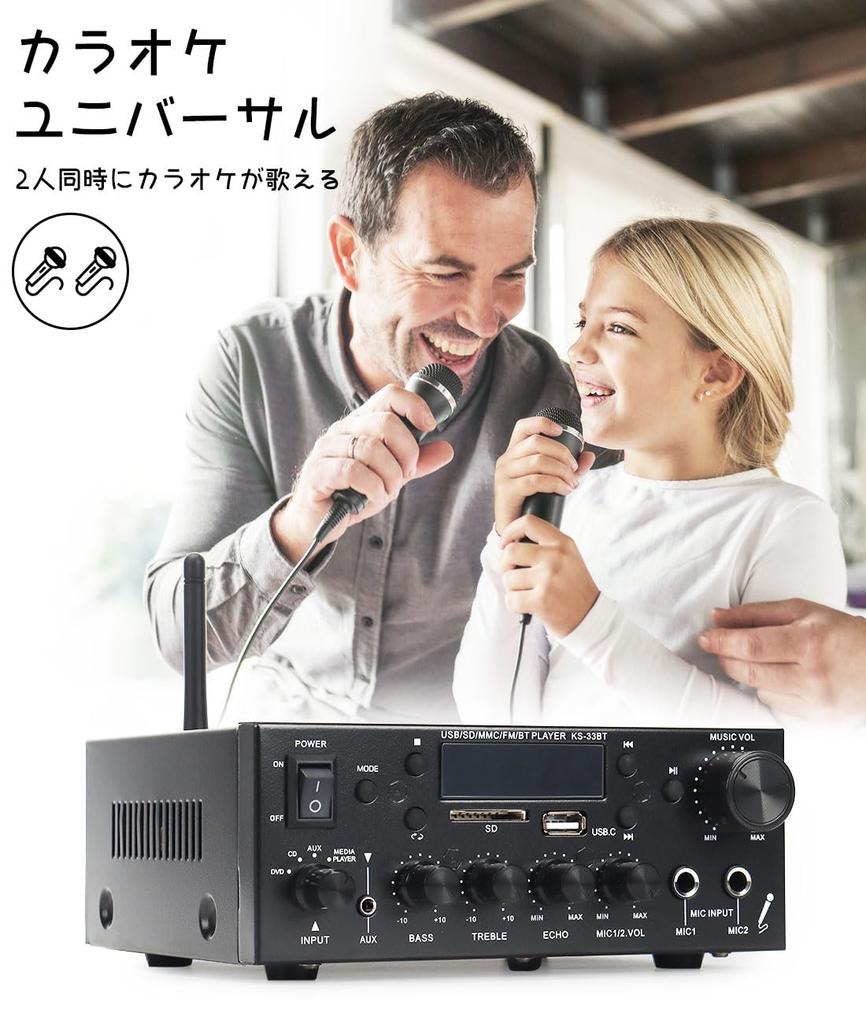 QuiExact Amplifier Audio Audio Amplifier Power Amplifier Bluetooth Card Slot USB Memory Radio Function 60W with Remote Control Mini Amplifier Volume