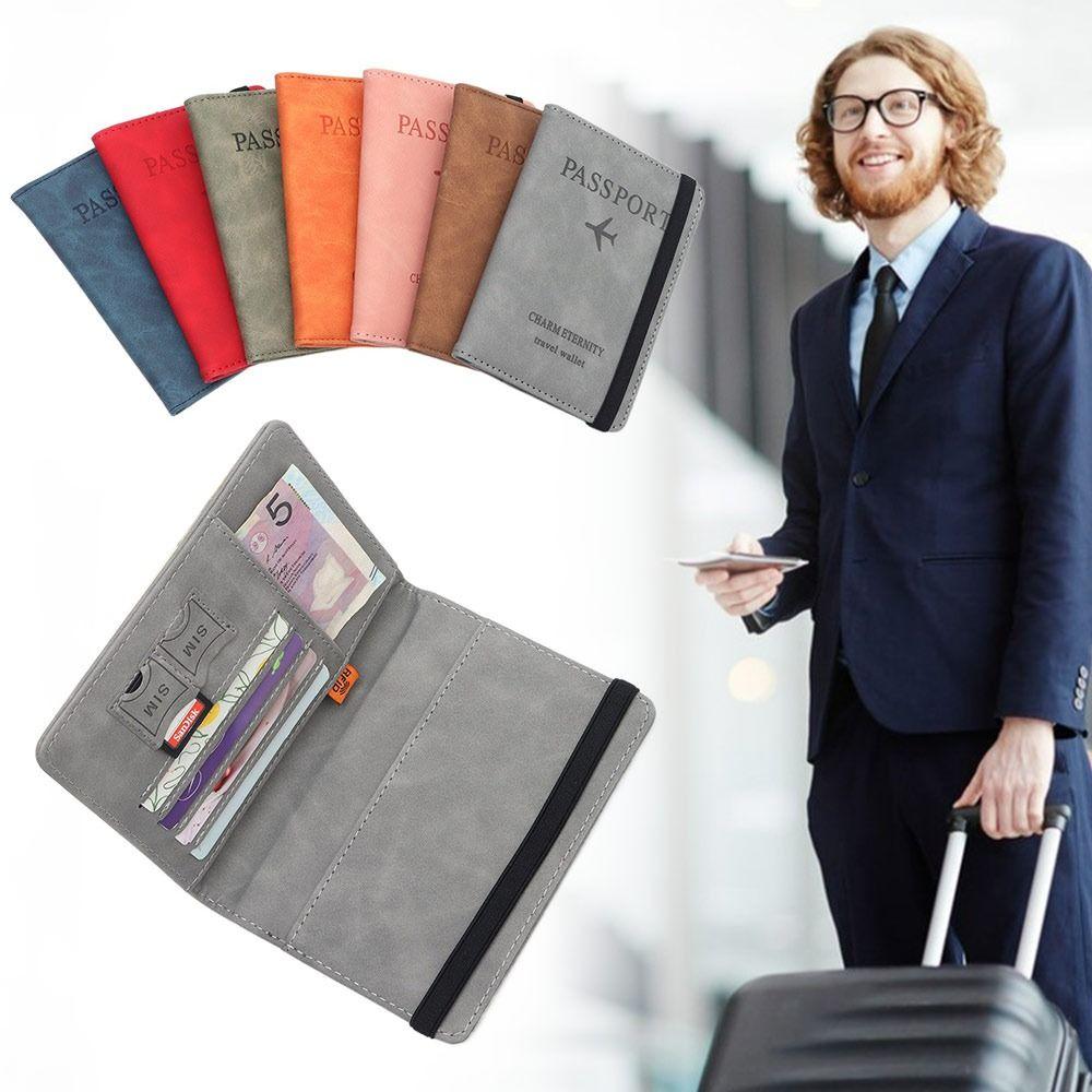 RFID кожаная сумка-кошелек для паспорта, многофункциональный пакет для документов, портативный держатель для паспорта, ультратонкий, для путешествий