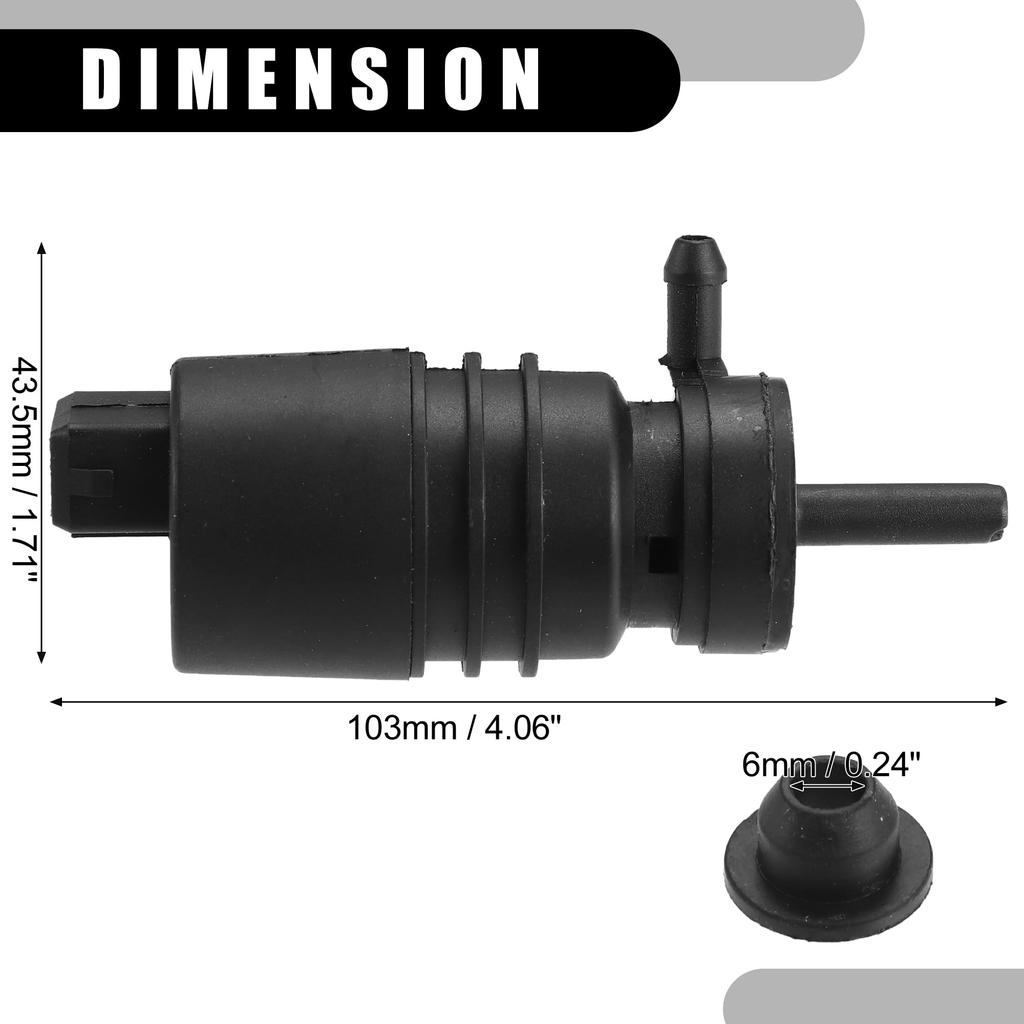 ACROPIX Насос омывателя лобового стекла № 1H5955651 Заменяет мотор насоса омывателя лобового стекла автомобиля для Pors-che 911 2012-2019 Пластик Черный 1 штука