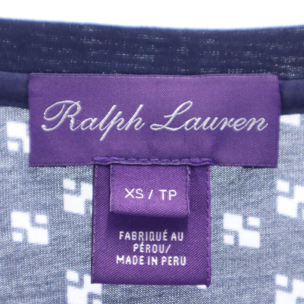 RALPH LAUREN Overall handle Long sleeve T-shirt XS Navy x white Ron T Women Used