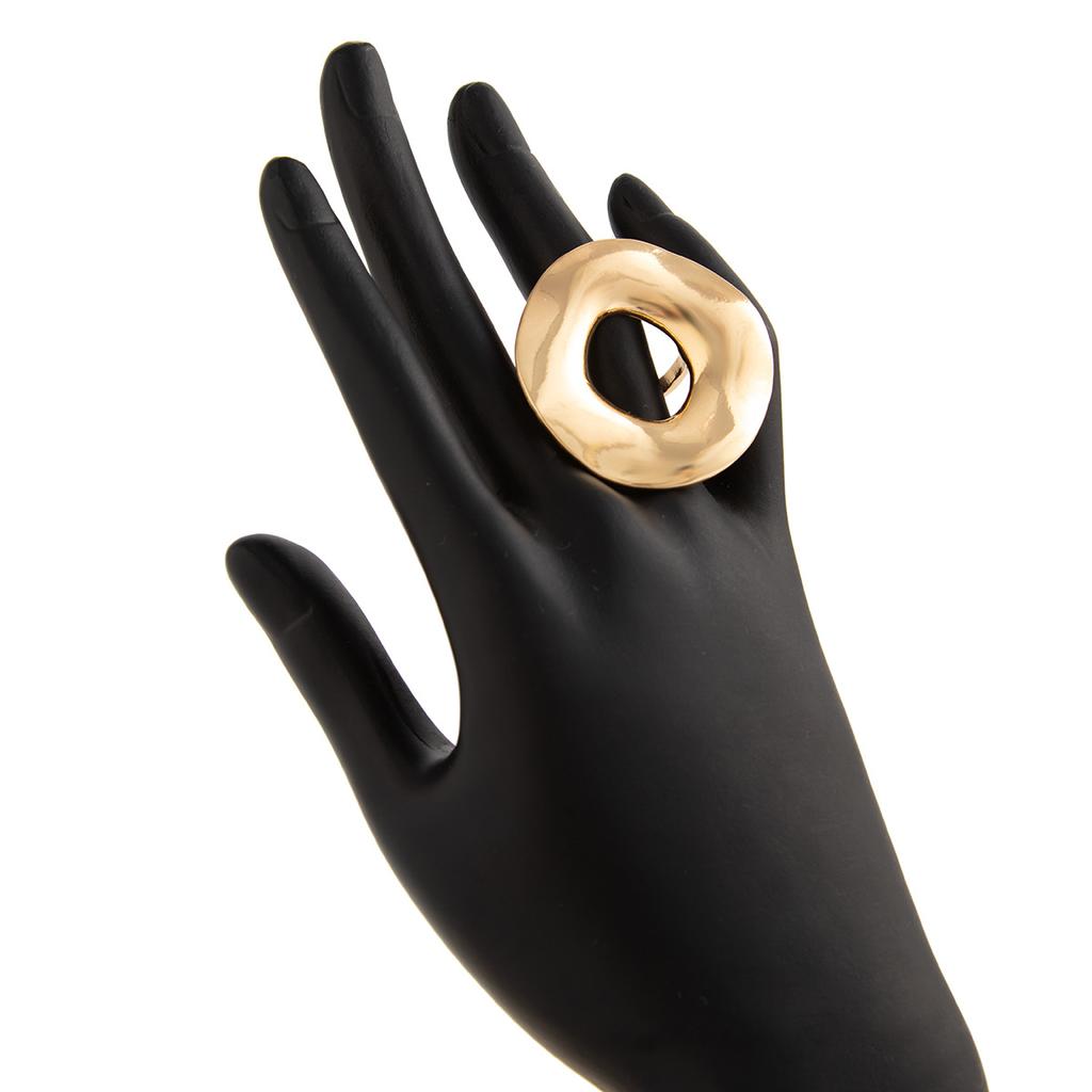 Fashion Irregular Circle Metal Ring Ins Personality Senior Sense Zinc Alloy Snake Hand Ring Ring Daily Commuting Glossy Light Luxury Women's Ring