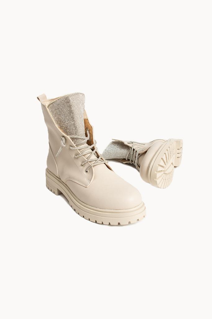 Женские ботинки с теплой подкладкой и удобной подошвой на шнуровке и молнии 57-321-23