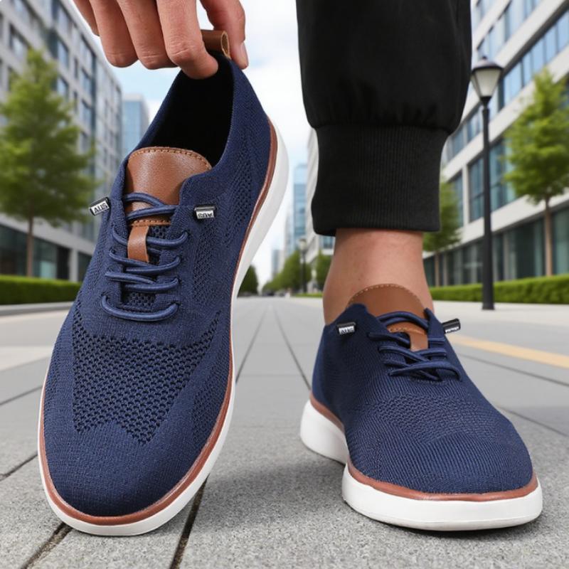 Men'S Sneakers Knitted Mesh Breathable Fashionable Flat Shoes Trendy Breathable Multifunctional Street Casual Versatile Shoes