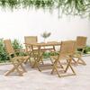 VidaXL Lot de 4 Chaises Pliables de Jardin, Sièges avec Dossier, Meubles de Patio Terrasse Extérieur, Moderne, Bois Massif 365742