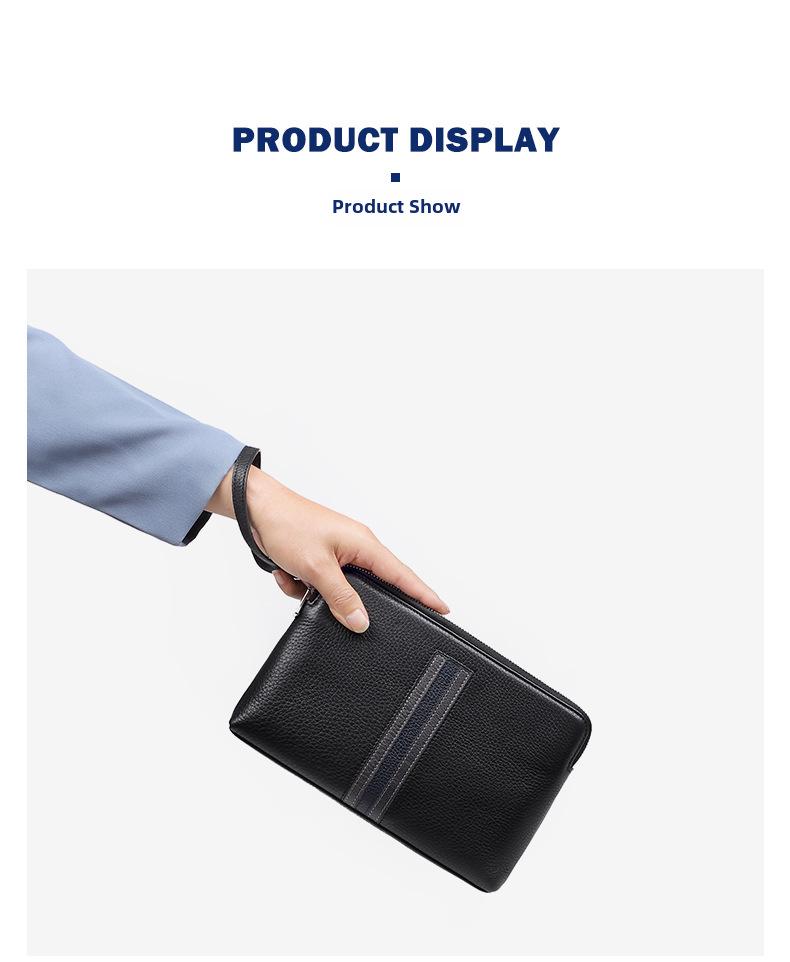 Мужской клатч из натуральной кожи большой вместимости: Модная сумка-конверт, первый слой из коровьей кожи, повседневный стиль