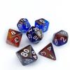 7pcs/Set Two-color Glitter Transparent Polyhedral Dice for Dnd COC Cthulhu Rpg Running Group Board Game Dice Number Dice Set