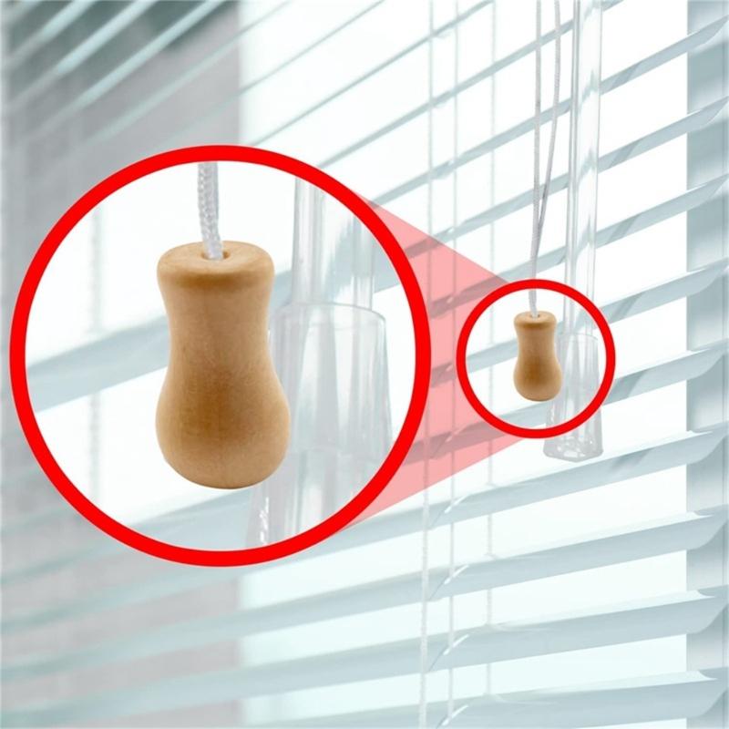 12 Pack Window Blind Wood Cord Tassels Knobs Cord Drapery Hangings Bead Drop Balls Pulls End for DIY Craft Home Curtain