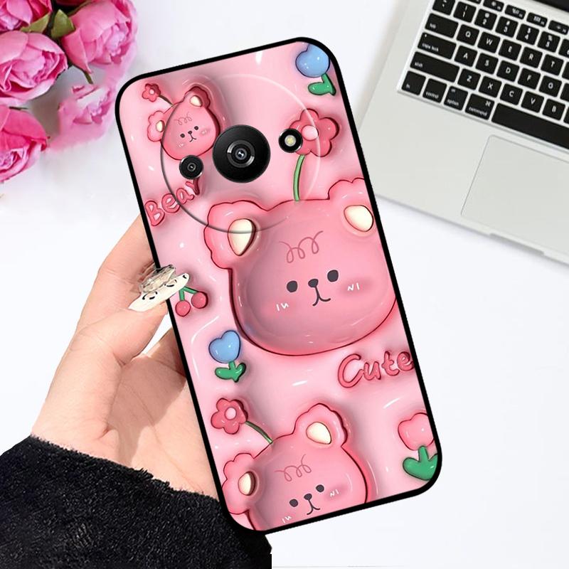 Мягкий чехол для Redmi A3 A3x 4G Силиконовый TPU Чехол для телефона для Xiaomi Redmi A3 Pro Модный Роскошный Печать Coque Fundas Защитный