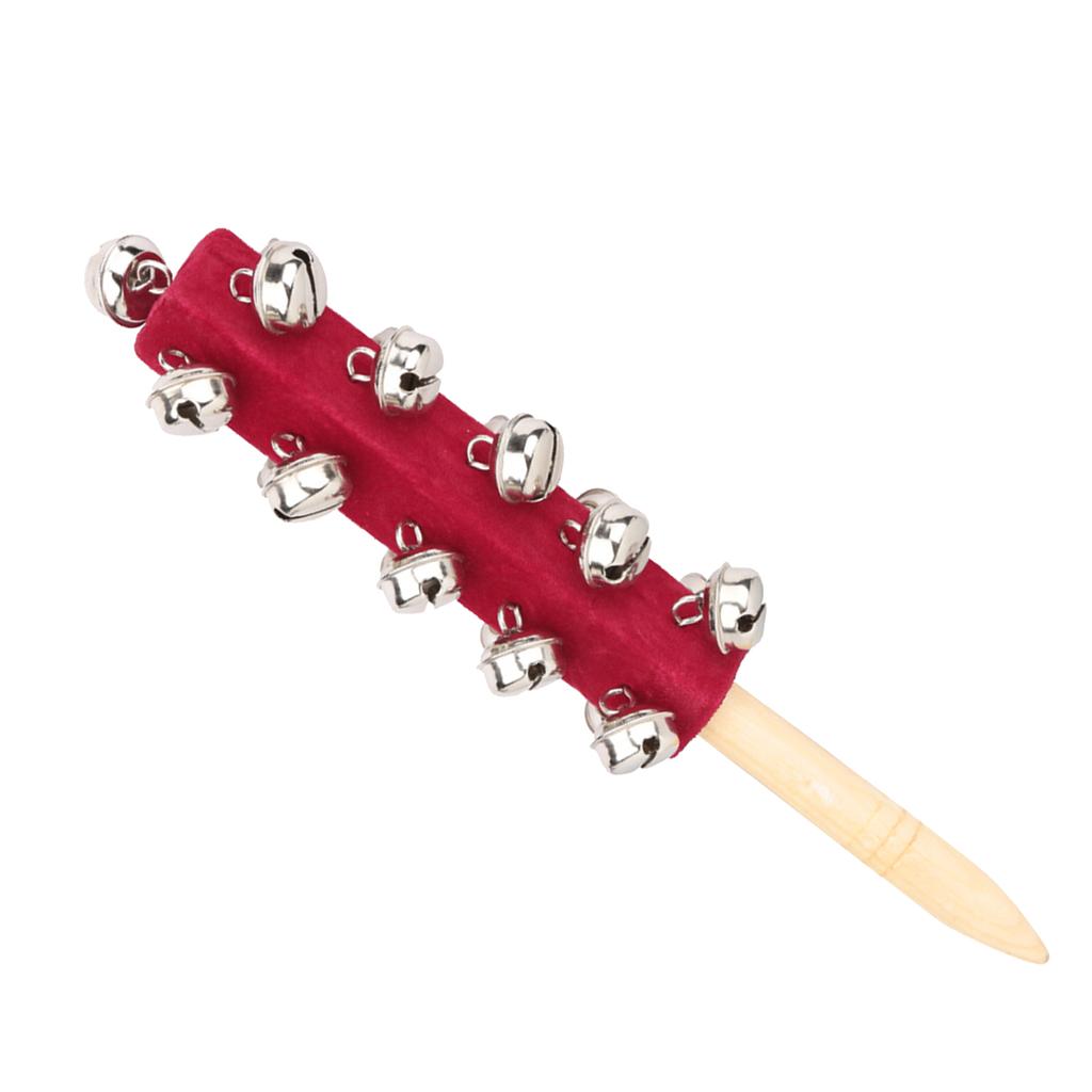 Деревянный ручной 21 колокольчик бар с санями палка детская игрушка инструмент (красный)
