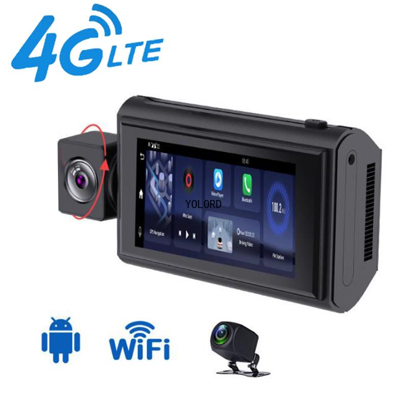 4G Android10.0 3Inch Car Rearview Mirror Dash Cam GPS Navigation WiFi Video Camera Recorder Remote 24Hrs Packing Monitor DVR