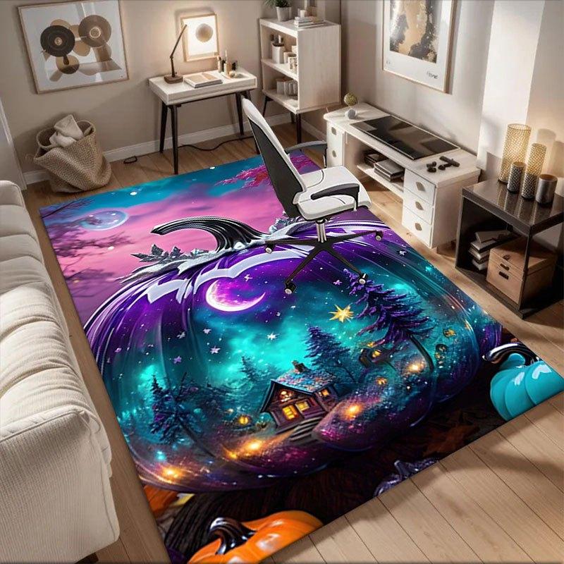 "Enchanted Pumpkin Night Scene Wall Art Print"Office Mat Home Decor Office Desk Chair Carpet for office ph147