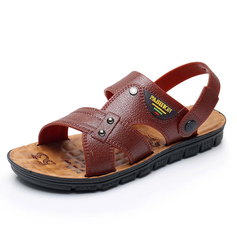 Мужские сандалии, пляжная повседневная обувь, тапочки на толстой подошве