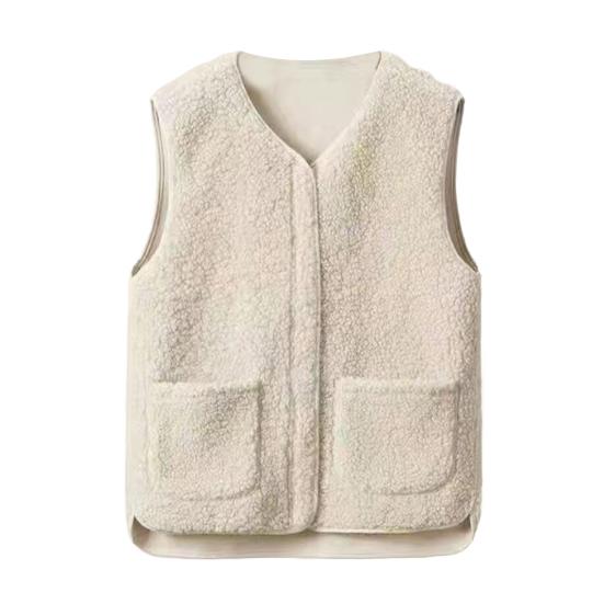 Sherpa Fleece Vest for Women Warm Sleeveless Jacket Cozy Zip Up Coat with Pockets Fall Winter Outerwear