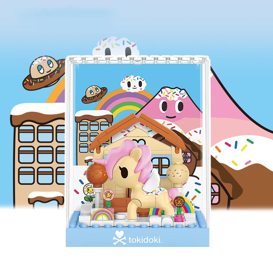 Creative Unicorn Ornament Gifts Box Building Blocks Sets Pony Mini Bricks Romantic Cherry Blossom Rainbow Unicorn Girls Toys