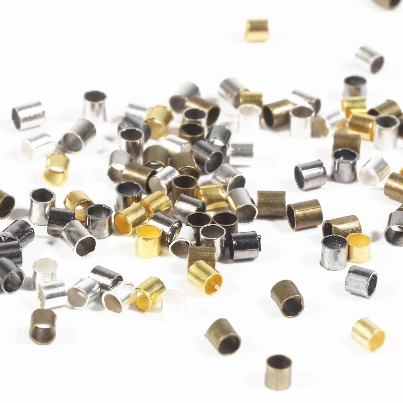 Концевые бусины 500 шт./лот браслеты для изготовления ювелирных изделий своими руками заглушки принадлежности 1,5 2,0 мм обжимные фурнитуры ожерелье медная трубка высокое качество разделительные бусины