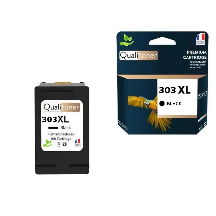 Cartouche d'encre - QUALITONER - 303XL - Noir - 20 ml - Compatible HP Envy Photo 6220 6230 7130
