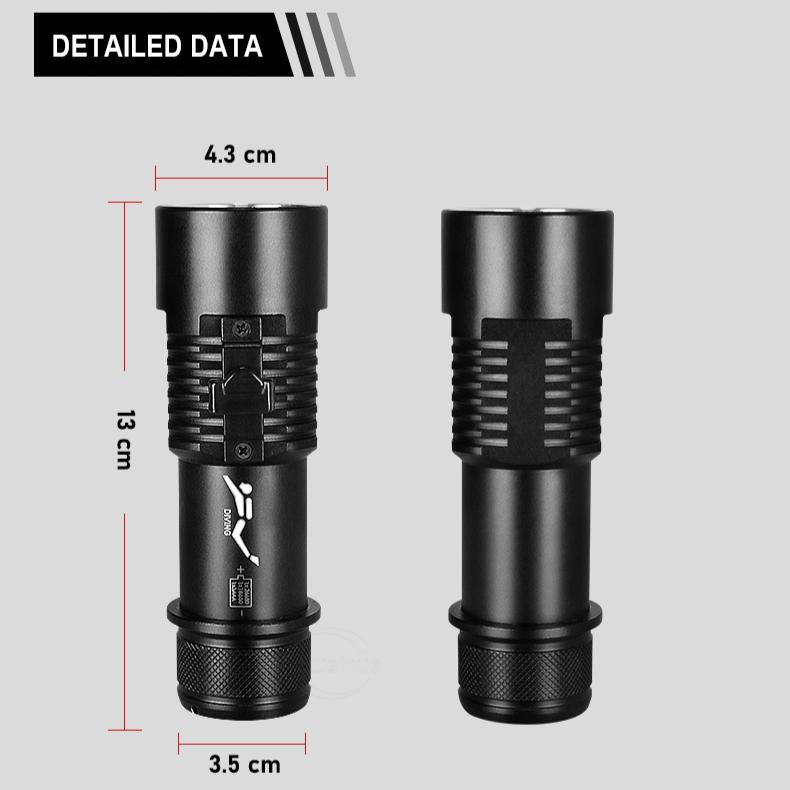 Профессиональный фонарь для дайвинга Подводный фонарь XHP90 18650 Мощный перезаряжаемый фонарь для дайвинга Водонепроницаемый ручной фонарь