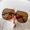 Large Frame Metal Sunglasses Colorful V8 Sunglasses Fashionable Trend One-piece Personalized Sunglasses