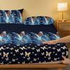 Simple 1 Modern Butterfly Printed Matte Fitted Sheet, Bedroom Printed Bed Cover, Bedding Excluding Pillowcases