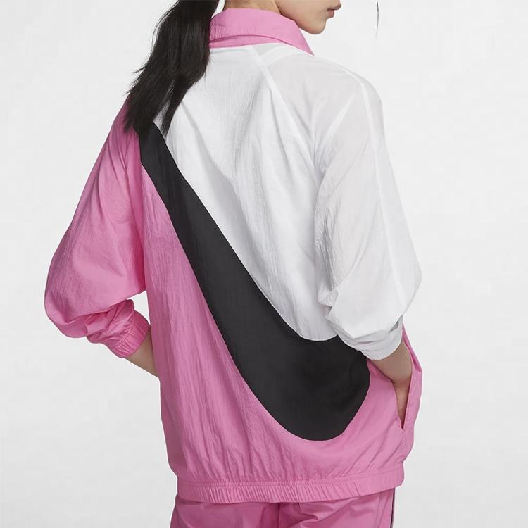 Nike Women's Woven Swoosh Jacket Pink White Black BV3686-610