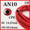 Red Fuel Hose Oil Gas Line1M AN4-AN6-AN8-AN10-AN12-AN16-AN20 Nylon/Stainless Steel Braided Fuel Supply System Accessories