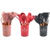 Hot Sale 13 Pcs Silicone Kitchen Utensils with Round Holder for Cooking Tool Set Silicone Quality Kitchen Tools