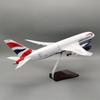 Diecast Resin Airplane 47cm B787 British Airways Plane 1/130 Scale Model Aircraft With LED Stand Home Desktop Decor