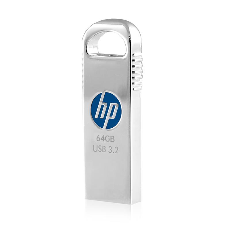 HP USB-накопитель V Series 64 ГБ USB 2.0, металлический, с отверстием для брелока